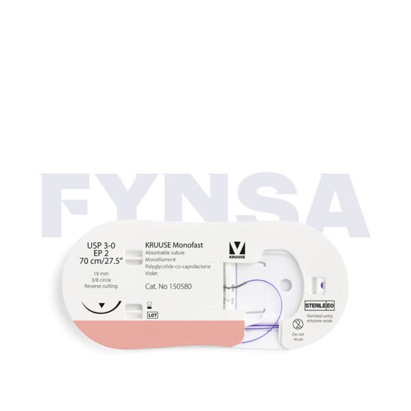 Sutura Monofast USP 3-0 de 70 cm con aguja de 19 mm
