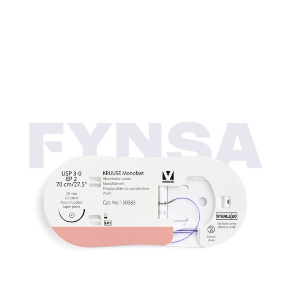 Sutura Monofast USP 3-0 de 70 cm con aguja de 26 mm